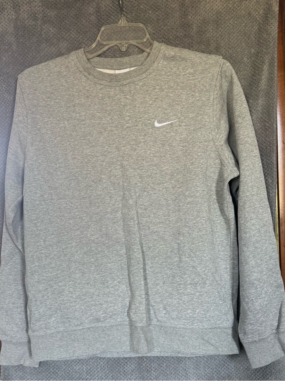 Nike Grey Crewneck Sweatshirt with White Swoosh